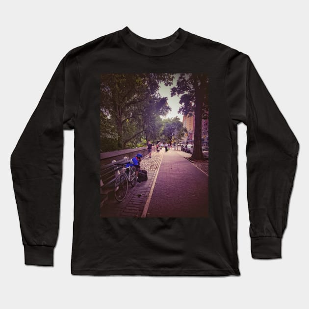 Central Park Street Manhattan New York City Long Sleeve T-Shirt by eleonoraingrid